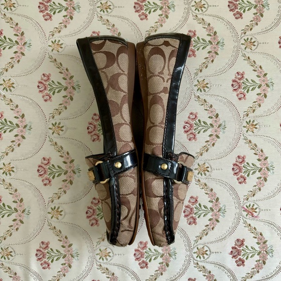 Coach Signature Monogram Logo Slip On Loafers Size 8 - Picture 3 of 6